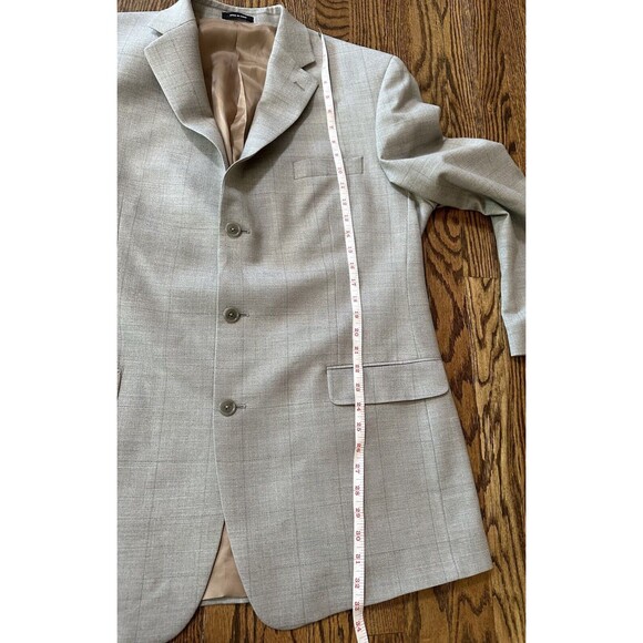 CALVIN KLEIN 100% Wool‎ Gray Men's Suit Coat Sport Coat Blazer Jacket Lined 44L - Picture 7 of 11